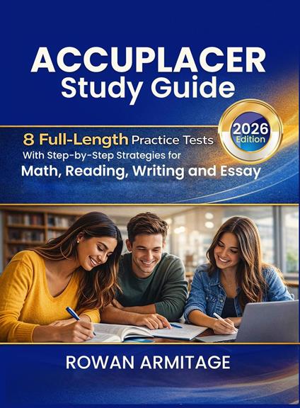 Accuplacer Study Guide 2026: 8 Full-Length Practice Tests with Step-by-Step Strategies for Math, Reading, Writing, and Essay