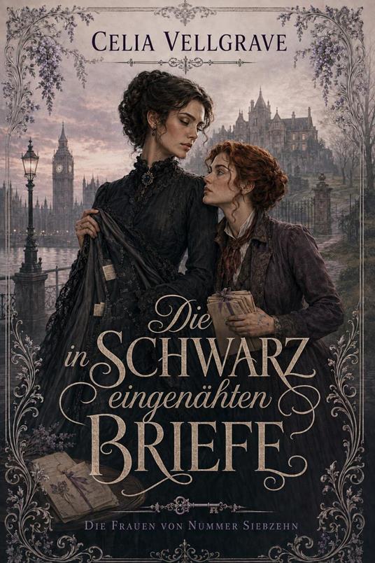 Die in Schwarz eingenähten Briefe