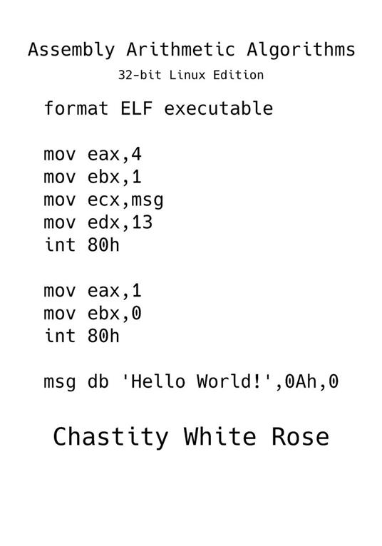 Assembly Arithmetic Algorithms 32-bit Linux Edition