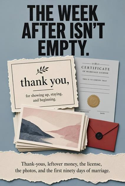 The Week After Isn't Empty : Thank-yous, leftover money, the license, the photos, and the first ninety days of marriage