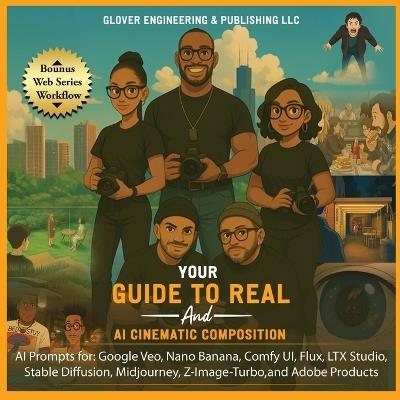 Your Guide to Real & AI Cinematic Composition: AI Prompts are designed for Google Veo, Nano Banana, Comfy UI, Flux, LTX Studio, Stable Diffusion, Midjourney, and Adobe Firefly. - Rashad Glover - cover