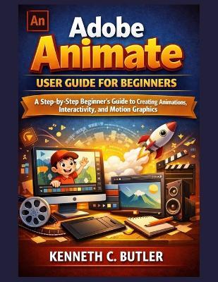 Adobe Animate User Guide for Beginners: A Step-by-Step Beginner's Guide to Creating Animations, Interactivity, and Motion Graphics - Kenneth C Butler - cover