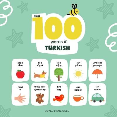 First 100 Words in Turkish: Turkish Language Learning for Kids, Bilingual Turkish Baby Book, Turkish First Dictionary, Turkish Flashcards - Duygu Mengioglu - cover