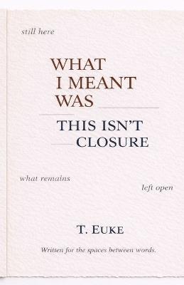 What I Meant Was This Isn't Closure. - T Euke - cover