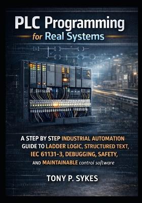 PLC Programming for Real Systems: A step by step industrial automation guide to ladder logic, structured text, IEC 61131-3, debugging, safety, and maintainable control software - Tony P Sykes - cover