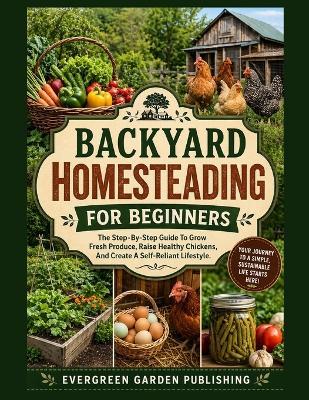Backyard Homesteading For Beginners: The Step-By-Step Guide To Grow Fresh Produce, Raise Healthy Chickens, And Create A Self-Reliant Lifestyle. - Evergreen Garden Publishing - cover