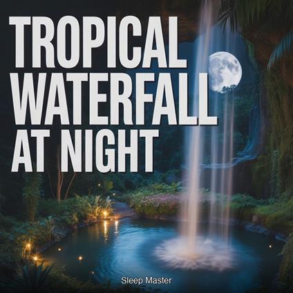 Tropical Waterfall at Night