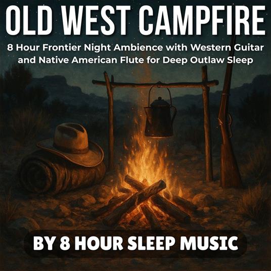 Old West Campfire: 8 Hour Frontier Night Ambience with Western Guitar & Native American Flute for Deep Outlaw Sleep