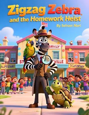 Zigzag Zebra and the Homework Heist: A Zigzag Adventure in Stripesville Elementary - Selvam Mari - cover