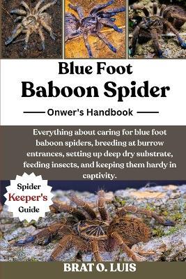 Blue Foot Baboon Spider: Everything about caring for blue foot baboon spiders, breeding at burrow entrances, setting up deep dry substrate, feeding insects, and keeping them hardy in captivity. - Brat O Luis - cover