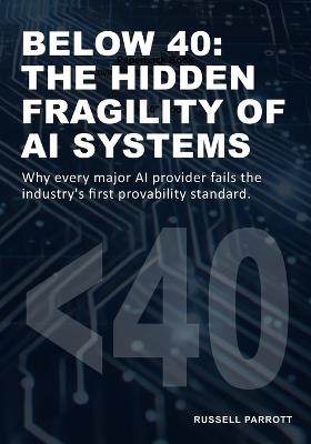 Below 40: The hidden fragility of AI Systems: Why every major AI provider fails the industry's first provability standard - Russell Parrott - cover