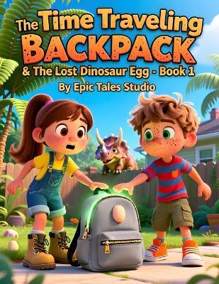 The Time Traveling Backpack & The Lost Dinosaur Egg - Book 1: A Time-Jumping Adventure with Mia, Max & a Baby Triceratops - Epic Tales Studio - cover