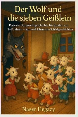 Der Wolf und die sieben Geißlein: Perfekte Gutenachtgeschichte für Kinder von 3-8 Jahren - Sanfte & lehrreiche Schlafgeschichten - Klein Press,Naser Hegazy - cover