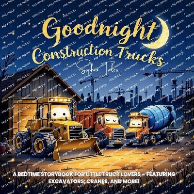 Goodnight Construction Trucks: A Bedtime Storybook for Little Truck Lovers - Featuring Excavators, Cranes, and More! - Sophia Tales - cover