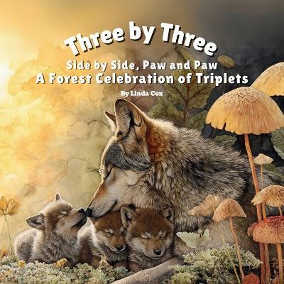 Three by Three, Side by Side, Paw and Paw: A Heartfelt Forest Tale of Triplet Love, Animal Snuggles, and the Joy of Growing Together - Linda Cox - cover