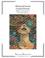 Whimsical Surreal Celestial Portrait Cross Stitch Pattern: Regular and Large Print Cross Stitch Pattern