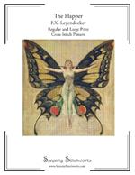 The Flapper Cross Stitch Pattern - F.X. Leyendecker: Regular and Large Print Pattern
