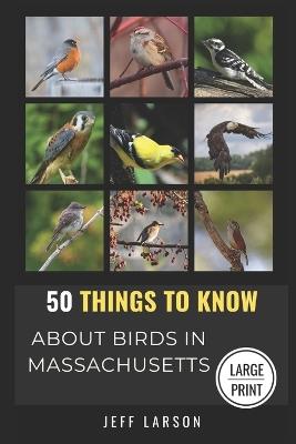 50 Things to Know About Birds in Massachusetts Large Print: Birding in the Bay State - 50 Things to Know,Jeff Larson - cover