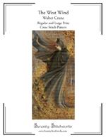The West Wind Cross Stitch Pattern - Walter Crane: Regular and Large Print Chart