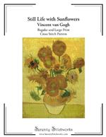 Still Life with Sunflowers Cross Stitch Pattern - Vincent van Gogh: Regular and Large Print Pattern