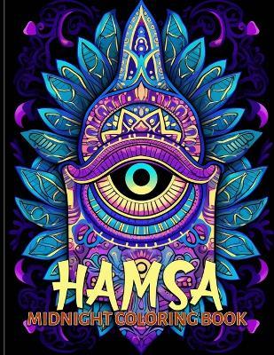 Hamsa: Sacred Hamsa Midnight Coloring Pages For Color & Relax. Black Background Coloring Book - Amanda V Schofield - cover