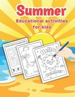 Summer educational activities for kids. Book for children age 4-8: Interactive book for kids with games and more