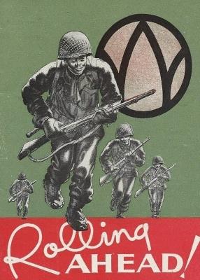 Rolling Ahead! The 89th Infantry Division Unit History Booklet - cover