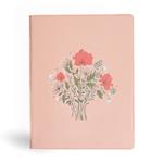 CSB Illustrator's Notetaking Bible, Large Print Edition, Peach Bouquet Leathertouch