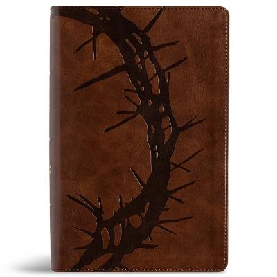CSB Large Print Personal Size Reference Bible, Optimal Type, Digital Study Edition, Brown Crown of Thorns Leathertouch - Csb Bibles by Holman - cover