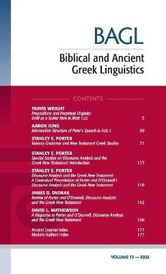 Biblical and Ancient Greek Linguistics, Volume 13 - cover