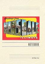 Vintage Lined Notebook Greetings from Hinsdale, Illinois