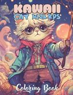 Kawaii Wizard Cat Coloring Book: Adorable cat learning magic, Coloring Book for all ages