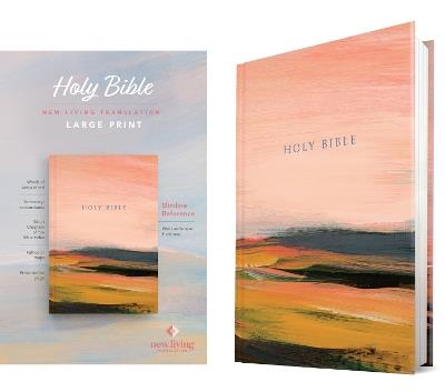 NLT Large Print Slimline Reference Bible (Hardcover, Pink Landscape, Red Letter) - New Living Translation - cover