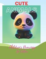 Cute animals: Children's drawings to color