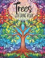 Trees Coloring Book: Beautiful Mandala Tree of Life Design Coloring Pages / Easy and Simple Designs for Stress Relief & Relaxation / 8.5x11 100 pages