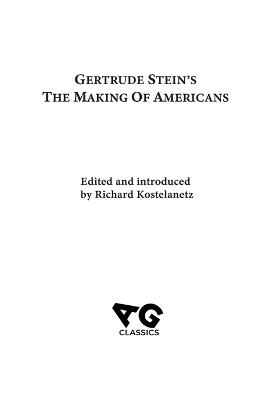 The Making of Americans - Gertrude Stein - cover