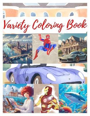 Variety Coloring Book: challenging of any kind image coloring for adult in 50 pages - Donnis Lubis - cover