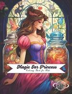Magic Jar Princess: An Kids Coloring Book Grayscale Images