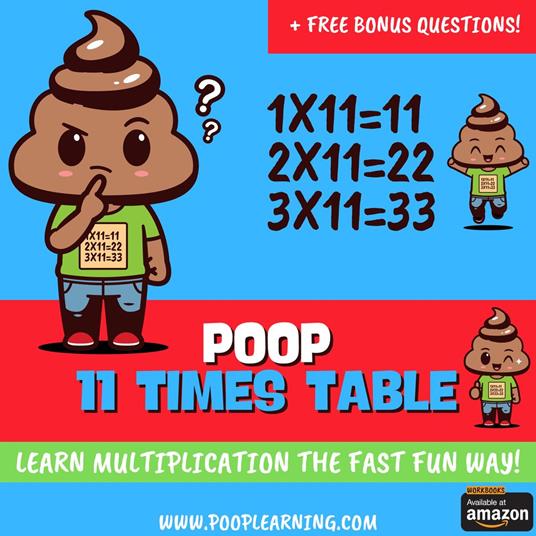 Poop 11 Times Table - Learn Multiplication Facts Fast the Fun Way