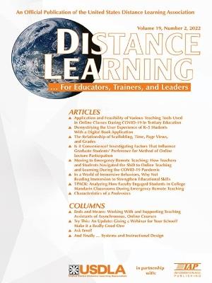 Distance Learning Volume 19 Number 2 2022 - cover