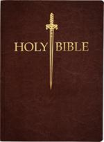 KJV Sword Bible, Large Print, Mahogany Genuine Leather, Thumb Index: (Red Letter, Premium Cowhide, Brown, 1611 Version)