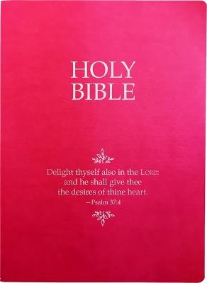 KJV Holy Bible, Delight Yourself in the Lord Life Verse Edition, Large Print, Berry Ultrasoft: (Red Letter, Pink, 1611 Version) - Whitaker House - cover