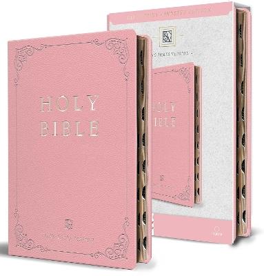 KJV Holy Bible, Giant Print Thinline Large format, Pink Premium Imitation Leathe r with Ribbon Marker, Red Letter, and Thumb Index  - ORIGIN - cover