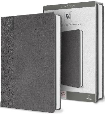 KJV Holy Bible Large Print Handy Size Gray Imitation Leather - KING JAMES VERSION - cover