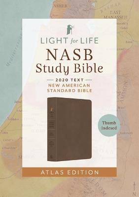 The Light for Life NASB Study Bible--Atlas Edition [Thumb Indexed] (Mocha Brown) - Barbour Bibles - cover