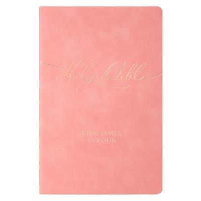 KJV Bible Gift Faux Leather, Pink - cover