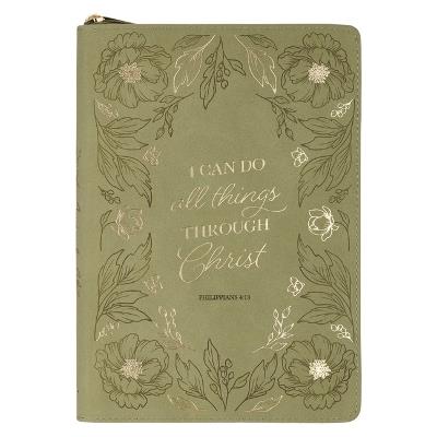 Journal Classic Zip Green I Can Do All Things Phil. 4:13 - cover