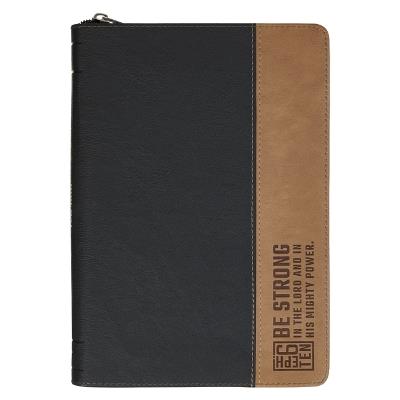 Journal Classic Zip Two-Tone Black Be Strong Eph. 6:10 - cover