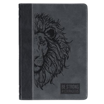 Journal Hardcover Two-Tone Black Gray Be Strong & Courageous Josh. 1:9 - cover
