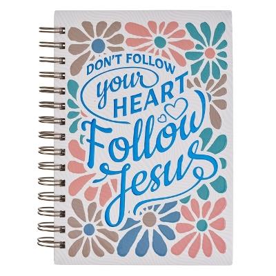 Journal Spiral Pink Blue Follow Jesus - cover